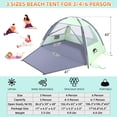 thumbnail image 2 of Tienda de Playa Happy Travel con Protección UV UPF 50+ para 6 Personas, 2 of 7