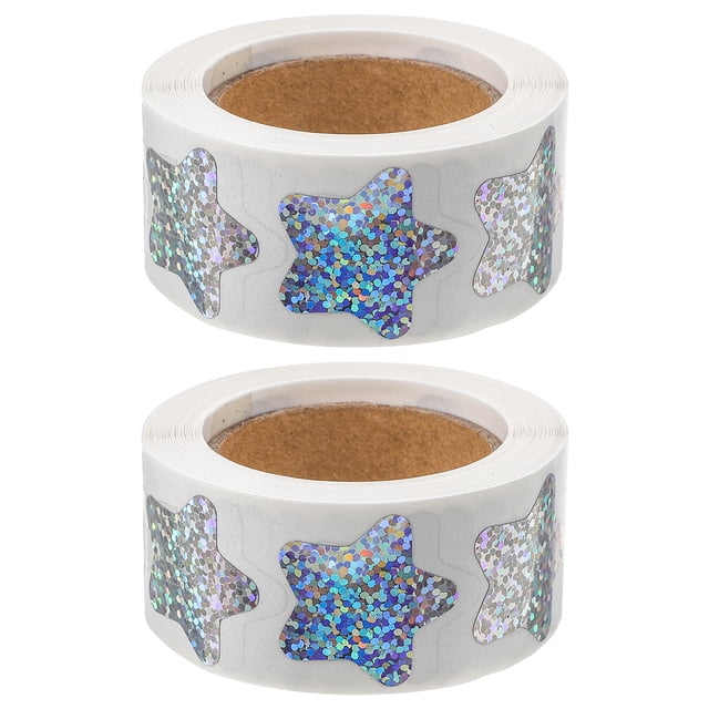 2 Rouleaux d'Autocollants Étoiles pour Récompense Étiquettes Autocollantes Étoiles Paillettes Autocollants de Scellage pour Récompense