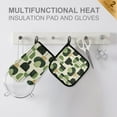 thumbnail image 4 of Yayeee Oven Mitts and Pot Holder Set of 2 Heat Resistant Kitchen Gloves Baking Hot Pad, Green Circle, 4 of 5