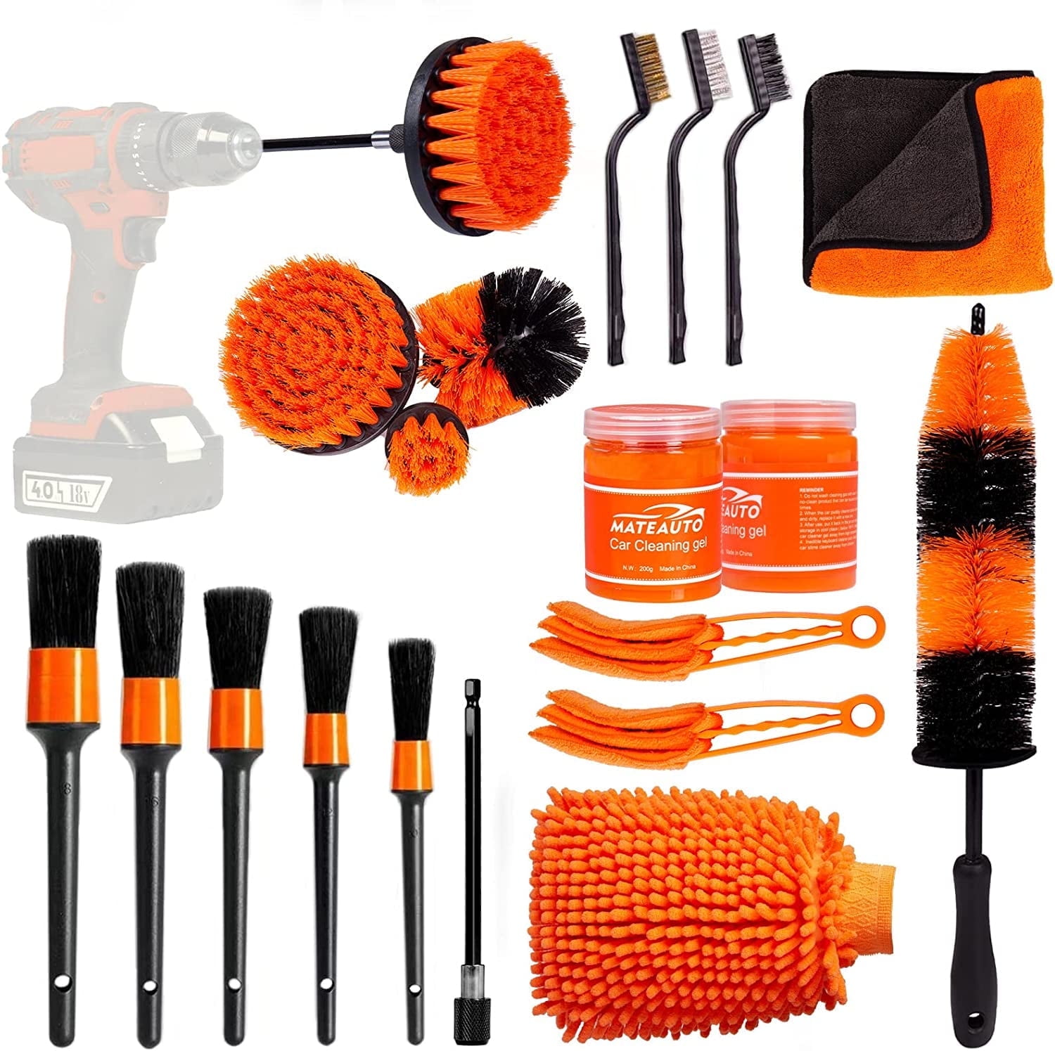 MateAuto Car Detailing Brush Set 20-Piece photo 1