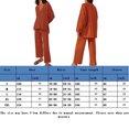 thumbnail image 2 of Camisa de Manga Conjuntos de salón de 2 piezas Traje de vacaciones con abertura lateral y hombros caídos para mujer Ygjytge Marron oscuro T L para Mujer, 2 of 8