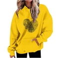 thumbnail image 1 of Plebaso Sweat-Shirts à Capuche pour Femmes, Cordon de Serrage, Cœur, Imprimé, Manches Longues, Décontracté, 1 of 4