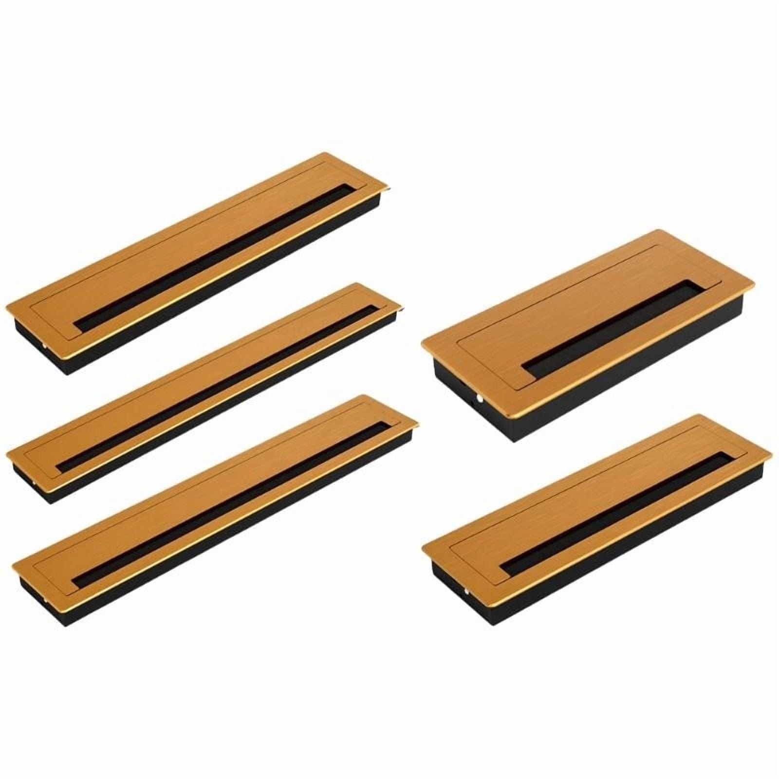 Thickening Aluminum Desk Cable Management Grommets with Brush Rectangle Cord Hole Cover for Office Computer Table