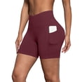 thumbnail image 4 of Xdegoge Biker Shorts for Women Tummy Control Stretchy High Waisted Pull on Yoga Shorts Mid Thigh Fitted Compression Biker Shorts Athletic Workout Running Legging Biker Shorts Wear, 4 of 8