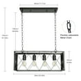thumbnail image 2 of DingLiLighting 4-Light Farmhouse Industrial Kitchen Island Pendant Light, Black Modern Ceiling Light for Kitchen, Metal, E26 Bulb Included, 2 of 9
