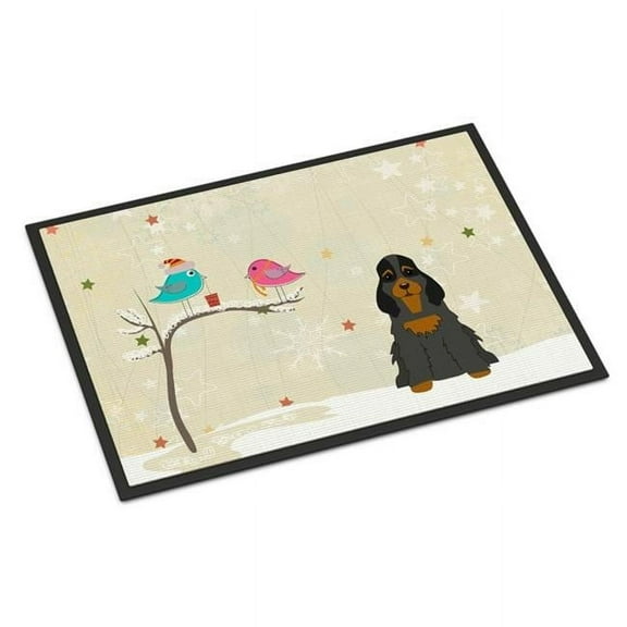 Carolines Treasures BB2565MAT Christmas Presents Between Friends Cocker Spaniel Black Tan Indoor or Outdoor Mat, 18 x 0.25 x 27 in.
