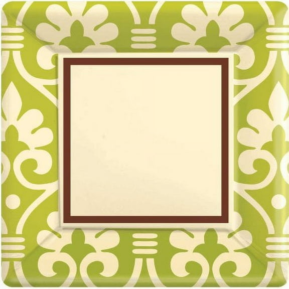 Natural Damask Square 7" Plate