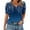 455#Blue, variant on Womens Short Sleeve Tops with Buttons V-Neck Summer Outfits Casual Blouses Shirts Beach Vacation Fall Clothes 2026 Royal Blue M