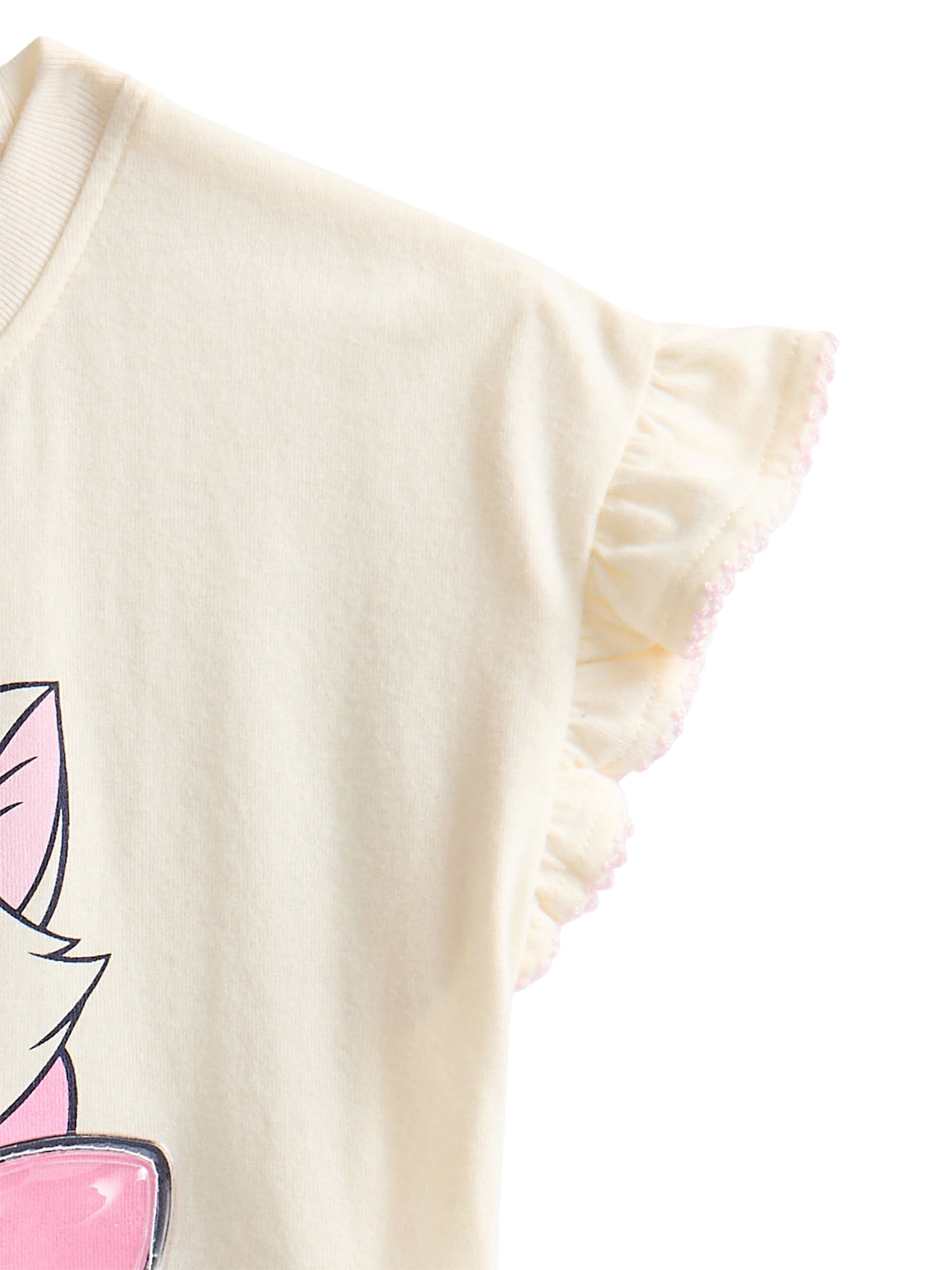 Disney Classics Marie Toddler Girls Ruffle Graphic Tee with Short Sleeves, Sizes 12M-5T