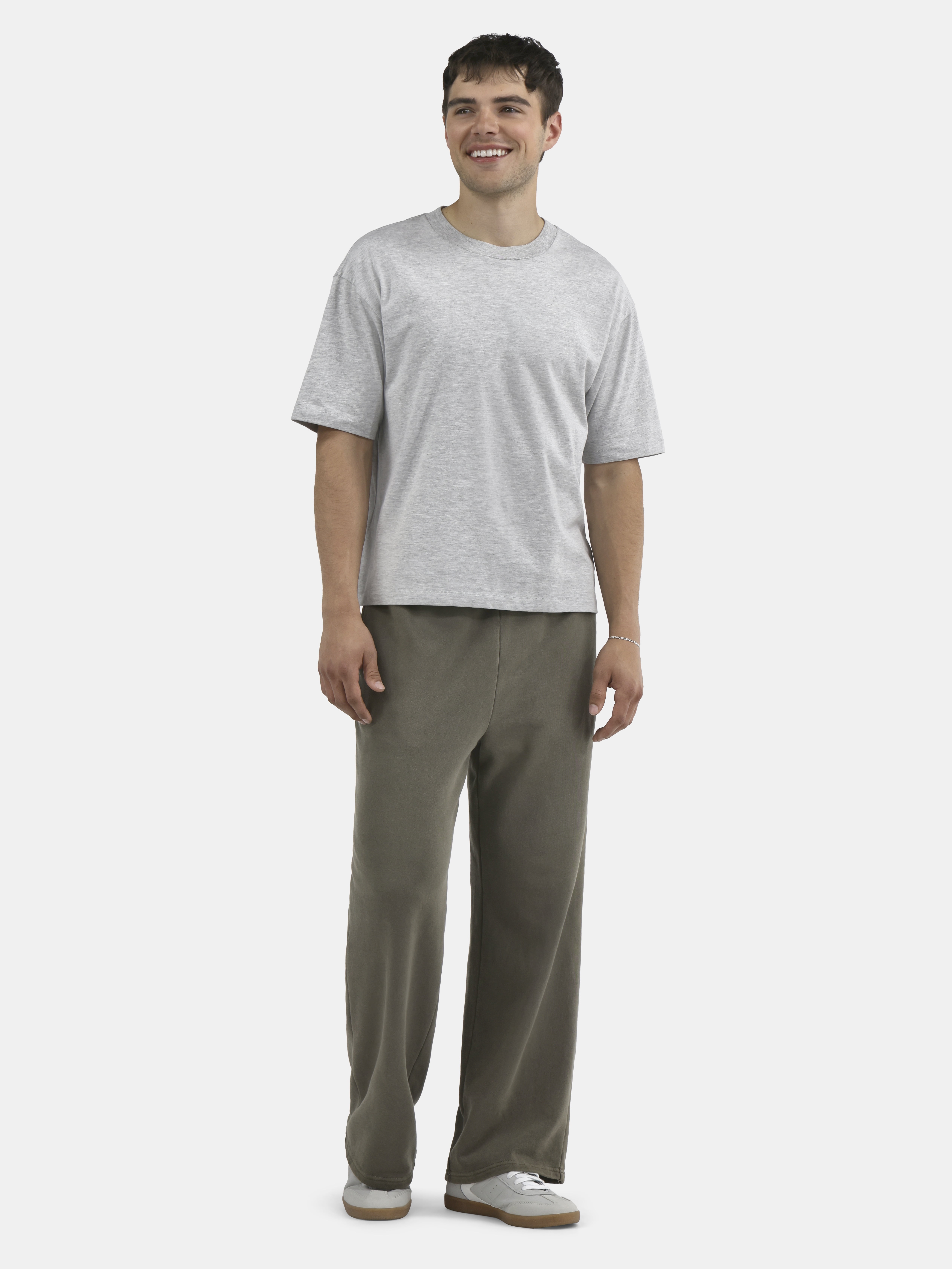 No Boundaries Cotton Oversized Cropped Tee with Short Sleeves, Men's and Big Men's XS-5XL