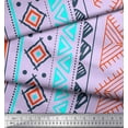 thumbnail image 3 of Soimoi Japan Crepe Satin Fabric Aztec Geometric Decor Fabric Printed Yard 42 Inch Wide, 3 of 3