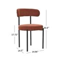 thumbnail image 6 of Dining Chairs Set of 2, Mid Century Modern Dining Chair Kitchen & Dining Room Chairs, Curved Backrest Chair Round Upholstered Dining Chairs with Metal Legs, Brown, 6 of 9
