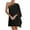 Black, variant on IROINNID Wedding Guest Dresses for Women Evening Night Party Dress Color Skew Shoulder Lace Splice Dress Short Sleeve Skew Shoulder Knee Length Trendy Formal Dress,Red