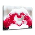 thumbnail image 2 of Love Heart Snow Hands Canvas Poster Bedroom Decor Sports Landscape Office Room Decor Gift,Frame-style,12x18inch(30x45cm), 2 of 8