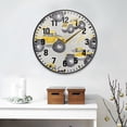thumbnail image 2 of Yayeee Wall Clock Battery Operated 11.9" Silent Quartz Non-Ticking for Living Room Decor, Trucks Pattern, 2 of 8