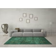 thumbnail image 3 of Ahgly Company Machine Washable Indoor Rectangle Abstract Turquoise Blue Modern Area Rugs, 8' x 10', 3 of 4