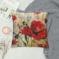 thumbnail image 2 of ONETECH  Throw Pillow Cover Red Poppy Floral Flower Paint Hand Drawn Brush Effect Design Art Print Digital Decor Lumbar Pillow Case Cushion for Sofa Couch Bed Standard, 2 of 5
