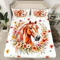 thumbnail image 2 of Castle Fairy Teens Animal Horse 3pcs Twin Sheet Sets,Chic Flower Twin Fitted Sheet,Rustic Farmhouse Breathable Flat Sheet,Lightweight Room Decor, 2 of 7
