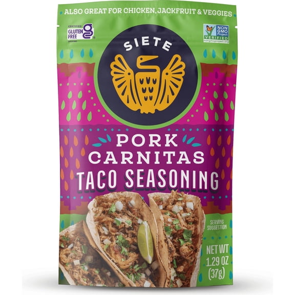 Pack Of 2 Siete Carnitas Seasoning Slow Cooker Spice, 1.29 oz (Package May Vary)