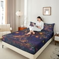 thumbnail image 4 of Castle Fairy Kawaii Magical Mushroom Twin Sheet Sets 3pcs for Child Teenagers,Chic Floral Tree Twin Fitted Sheet Microfiber,Cartoon Fairy Tale Plants Breathable Flat Sheet,Luxury Bedroom Decor, 4 of 7