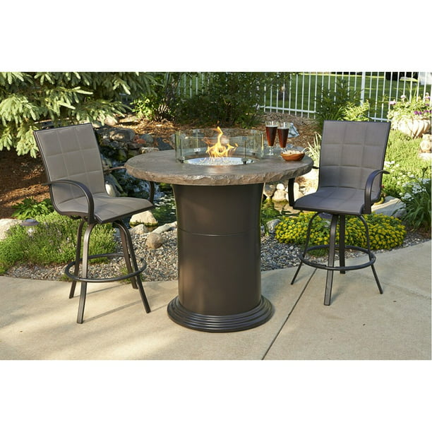 Pub Height Fire Pit Table, Paradise Trail Outdoor Fire Pit Bar Table Set