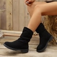 thumbnail image 6 of Willtoo Boots for Women Slouch Mid Calf Boots, Ruched Round Toe Low Block Heel Fashion Shoes, Casual Non-Slip Pull On Winter Daily Wear Boots, 6 of 6