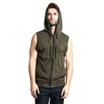 thumbnail image 6 of G-Style USA Men's Lightweight Athletic Casual Sleeveless Eyelet Drawstring Zipper Hoodie SL888 - Olive- 3X-Large, 6 of 7