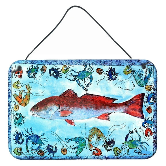Carolines Treasures 8087DS812 Red Fish Wall or Door Hanging Prints 8HX12W multicolor