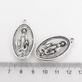 thumbnail image 3 of 20pcs Tibetan style Alloy Pendants Miraculous Medal 1830 The Blessed Virgin Mary Cadmium Free & Lead Free Oval Antique Silver 36x20x3mm Hole: 2mm, 3 of 6