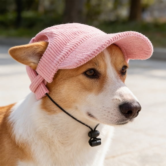 Dog Hat Corduroy Adjustable Baseball Cap for Small Dogs and Cats Breathable Summer Sun Protection Pet Accessory with Secure Fit for Outdoor Walks Photoshoots and Gift