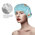 thumbnail image 4 of Kll Let'S Go On An Adventure Pattern Shower Cap & Bath Cap For Women,Reversible Oversized Waterproof Shower Caps For All Hair Lengths,Elastic Reusable Bathing Hair Cap, 4 of 9