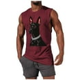 thumbnail image 2 of Camiseta sin mangas de cuello redondo para hombre, informal, a la moda, con estampado, deportiva, de poliéster, 2 of 5