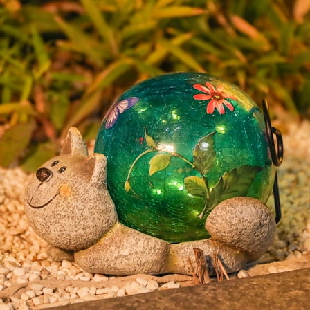 Outdoor Statues,Solar LED Garden Cat Statue - Cute Outdoor Pet Figurine,Decoration for Patio, Lawn & Yard