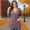 thumbnail image 2 of AviBest Plus Size Cardigans for Women Lightweight Long Sleeve Open Front Button Up Fall Thin Cardigans with Pockets, 1XL-5XL, 2 of 6