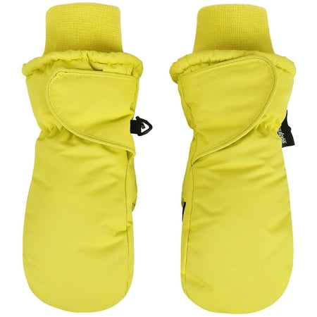 Pink Ski Gloves - Children's Snow Sports 3M Thinsulate Waterproof Winter Ski Mittens,L,Yellow