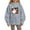 Grey, variant on Coerni Kids Girls Hoodies Sweatshirt Youth Preppy Long Sleeve Brushed Fleece Pullover Tween Girl Cute Hooded Fall Winter Clothes