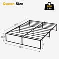 thumbnail image 2 of NEILA Queen Size Metal Bed Frame, 13 Inch Platform Bedframe with 3 in 1 Steel Support, Heavy Duty Metal Platform Bed Frame No Box Spring Needed Mattress Foundation Easy to Assemble, Black, 2 of 11