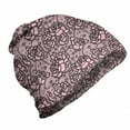 thumbnail image 1 of Floral Unisex Beanie, Lace Look Rose Flowers Art, Hiking Outdoors, Pale Pink Charcoal Grey, by Ambesonne, 1 of 1
