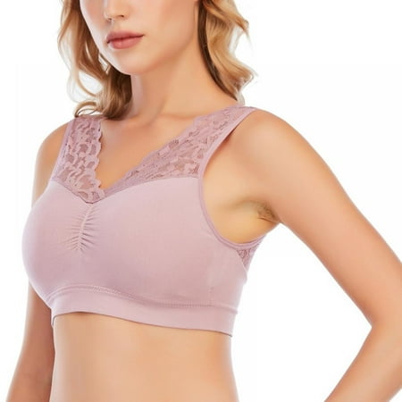 

Women Active Seamless Sports Bra Back Support Lift Up Lace Bras Comfortable Bralette Bra by DA BOOM M to 3XL