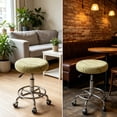 thumbnail image 5 of Round Bar Stool Cover Elastic Jacquard Maple Leaf Pattern, Stretch Seat Protector for Dining Vanity, Washable Imitation Silk, 5 of 6