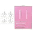 thumbnail image 3 of Armario para muñecas, organizador de ropa para muñecas, regalo de cumpleaños, bonitos regalos decorativos de Valentín para niños con 10 perchas Estilo B, 3 of 8