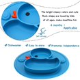 thumbnail image 2 of Silicone Separate Toddler Baby Plates - Portable Non-Slip Suction Cups for Kids Babies and Kids BPA Free Baby Plates Blue, 2 of 5
