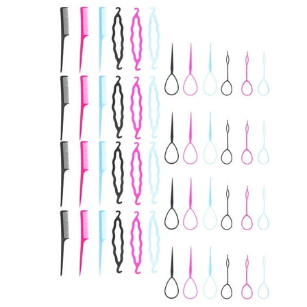 FRCOLOR 12 Sets of Assorted Color Hair Braiding Tools for Quick Hairstyle Creation at Parties Weddings and More