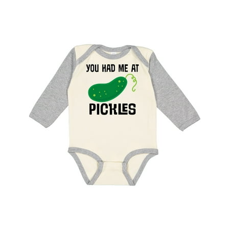 

Inktastic You Had Me at Pickles Gift Baby Boy or Baby Girl Long Sleeve Bodysuit