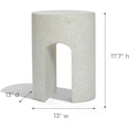 thumbnail image 2 of LuxenHome Outdoor Side Table, 18 inch Mod White Cement Round with U-Shape Outdoor Side Table Small Accent Decorative Stool for Garden,Patio, Indoor and Outdoor, 2 of 9