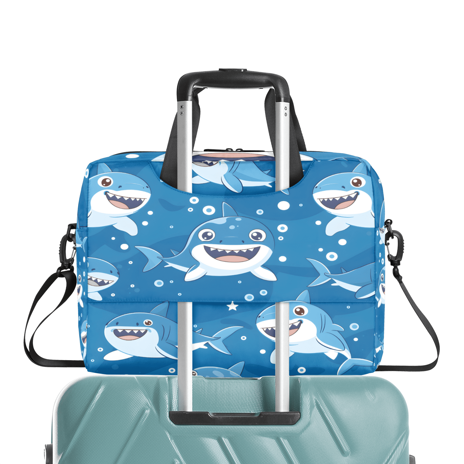 Herdesigns Shark Laptop Bag for Women Men, Computer Case Briefcase Messenger Bags, 15-15.6 inch Laptop Sleeve Shoulder Bag
