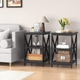 thumbnail image 6 of Meteorleg Wood Living Room 3-Piece Table Sets - Includes X-Design Coffee Table & Two 3-Tier End Side Tables,Easy Assembly Home Accent Furniture, 6 of 10