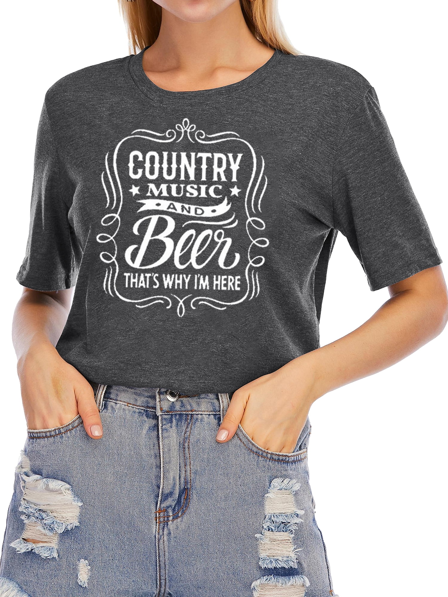 Women's Country Music Singer Hipster Tee Short Sleeve Blouse Top Casual T-Shirt 