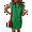 Green, variant on Cap Sleeve Colorblock Shift Tee Mini Dress Brown XL