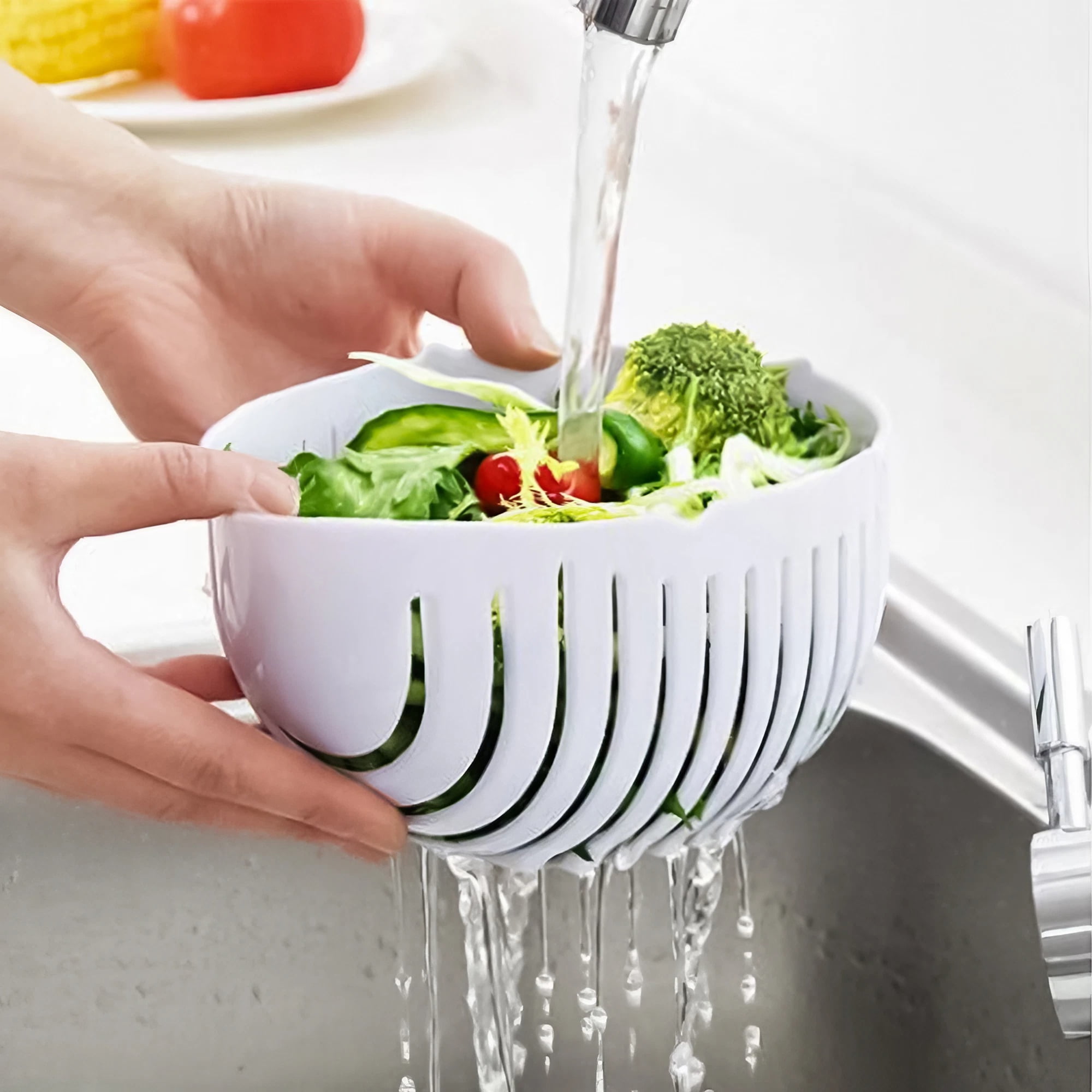 Hirundo Innovative Living Salad Cutter Bowl, Upgraded Easy Salad Maker,  Fast Fruit Vegetable Chopper for Fresh Veggies 